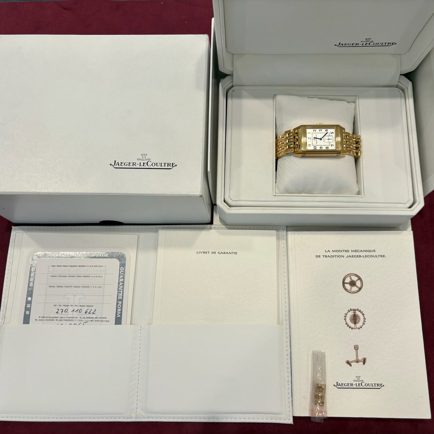 Jaeger-LeCoultre Reverso Grande Taille 270.110.622 Gelbgold 750 mit Goldband, Full Set
