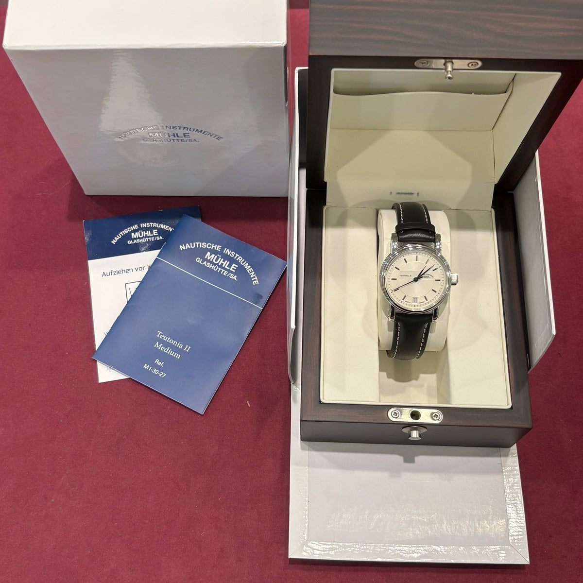Mühle Glashütte Teutonia II Medium M1-30-27 Full Set mit Originalbox und Papieren