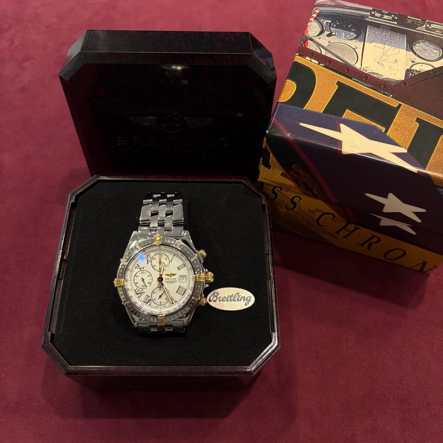 Breitling Crosswind Chronograph Ref. D13355 in Stahl/Gold mit weißem Zifferblatt