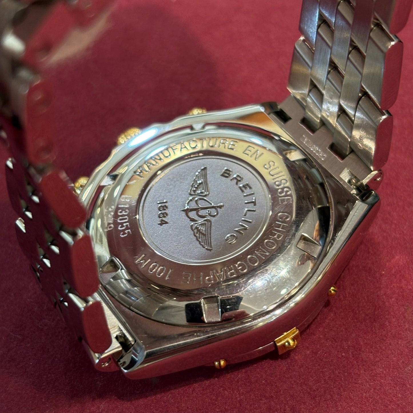 Breitling Crosswind Chronograph Ref. D13355 in Stahl/Gold mit weißem Zifferblatt
