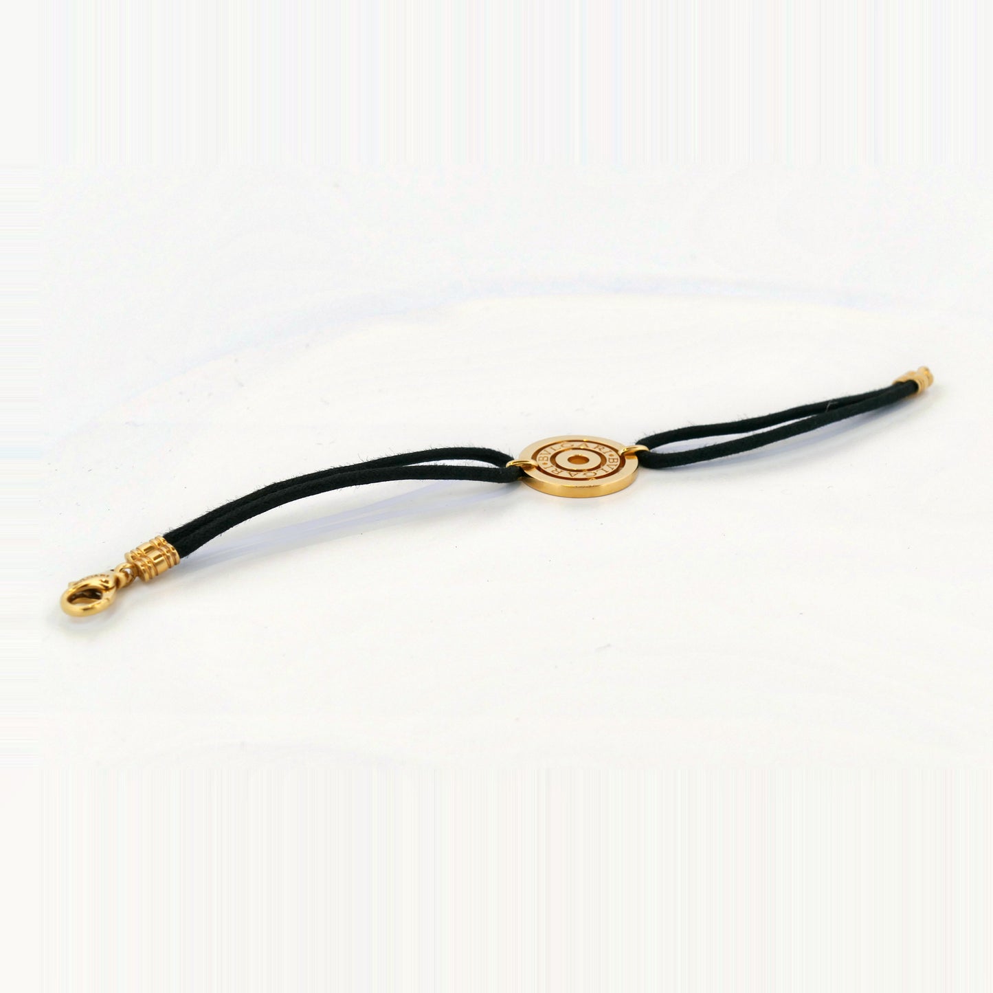 Bulgari Astrale Armband 750er Gelbgold mit schwarzem Textilband