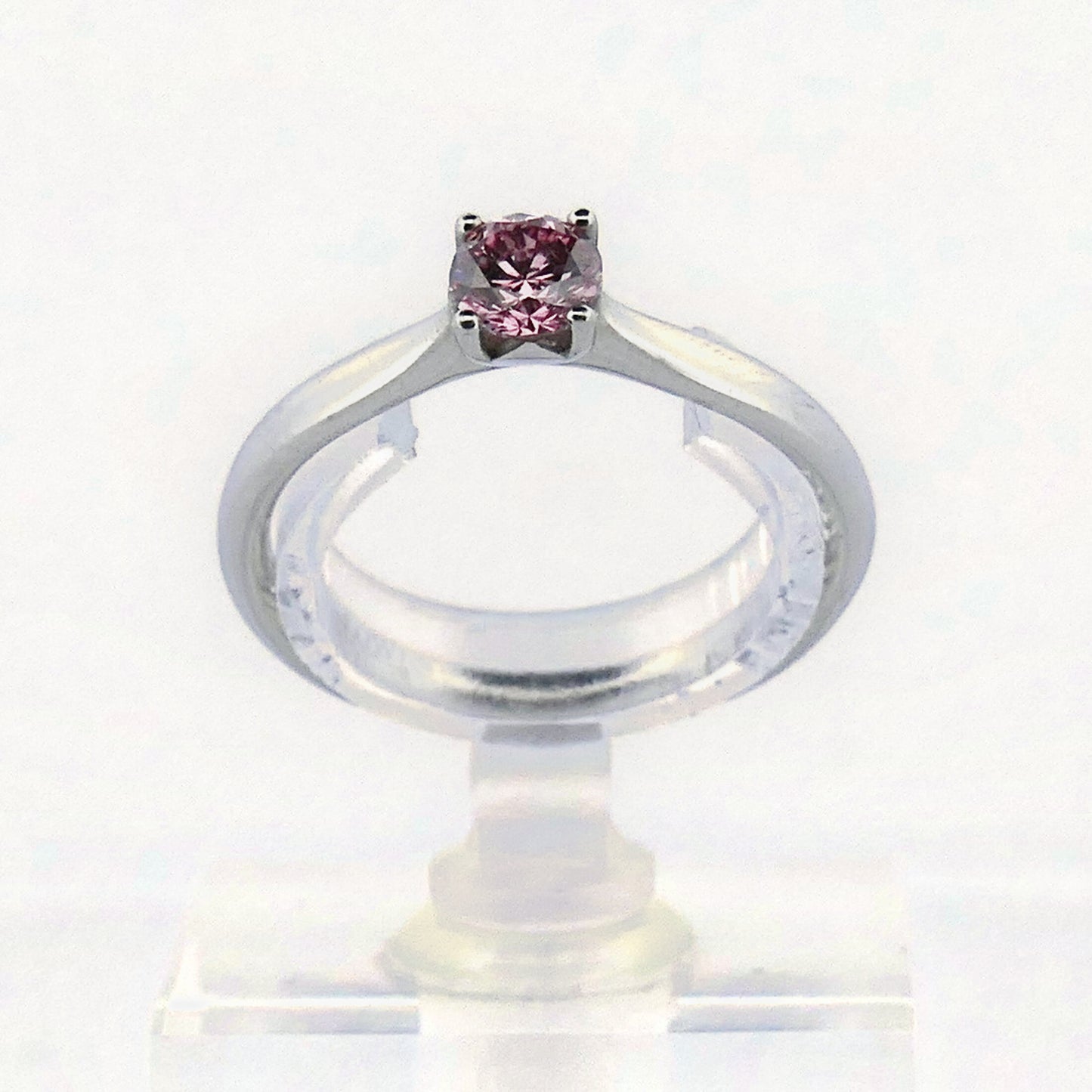 Natürlicher Pink Diamant 0,43 ct Fancy Intense in Platin, Solitärring