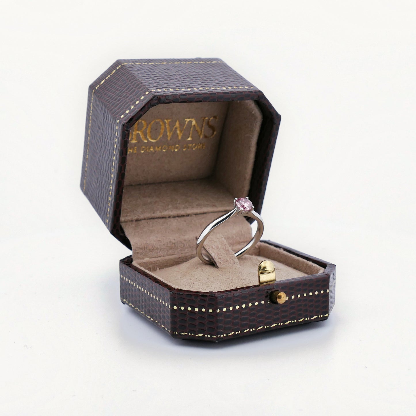 Natürlicher Pink Diamant 0,43 ct Fancy Intense in Platin, Solitärring