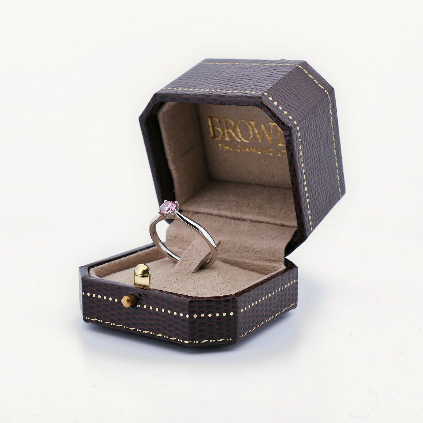 Natürlicher Pink Diamant 0,43 ct Fancy Intense in Platin, Solitärring