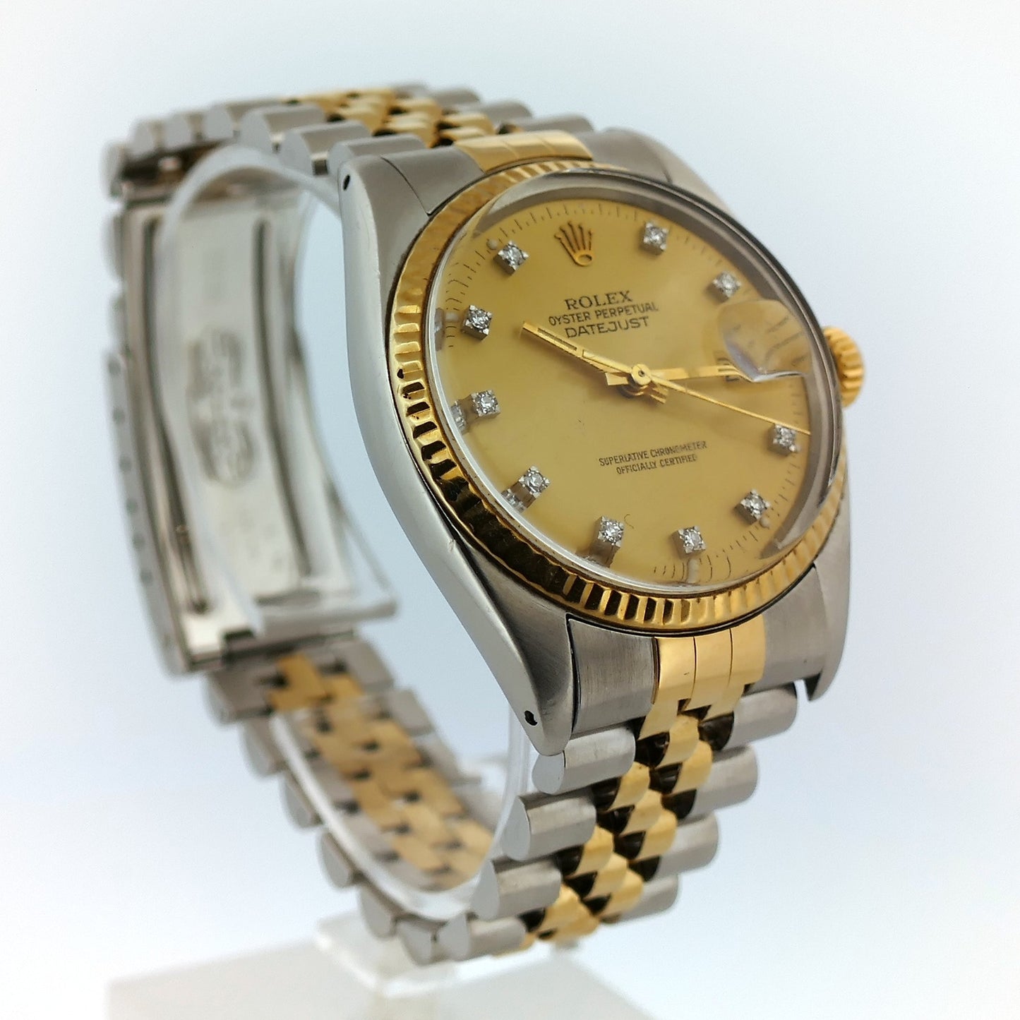 Rolex Datejust Referenz 16013 Bicolor Stahl Gelbgold mit Diamant-Zifferblatt bei Juwelier Reinecke Hildesheim