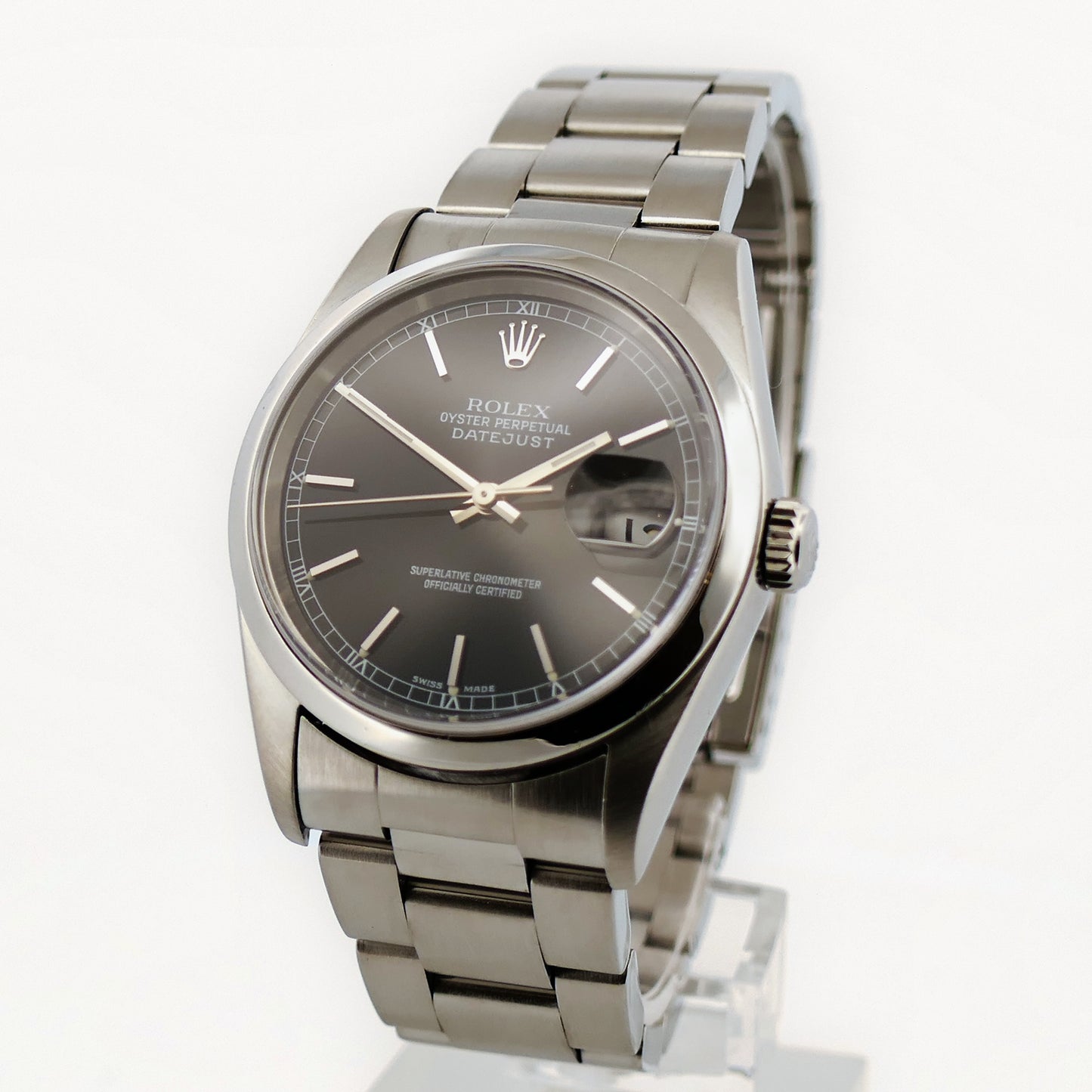 Rolex Datejust 36 Ref. 16200 – Edelstahl, schwarzes Zifferblatt