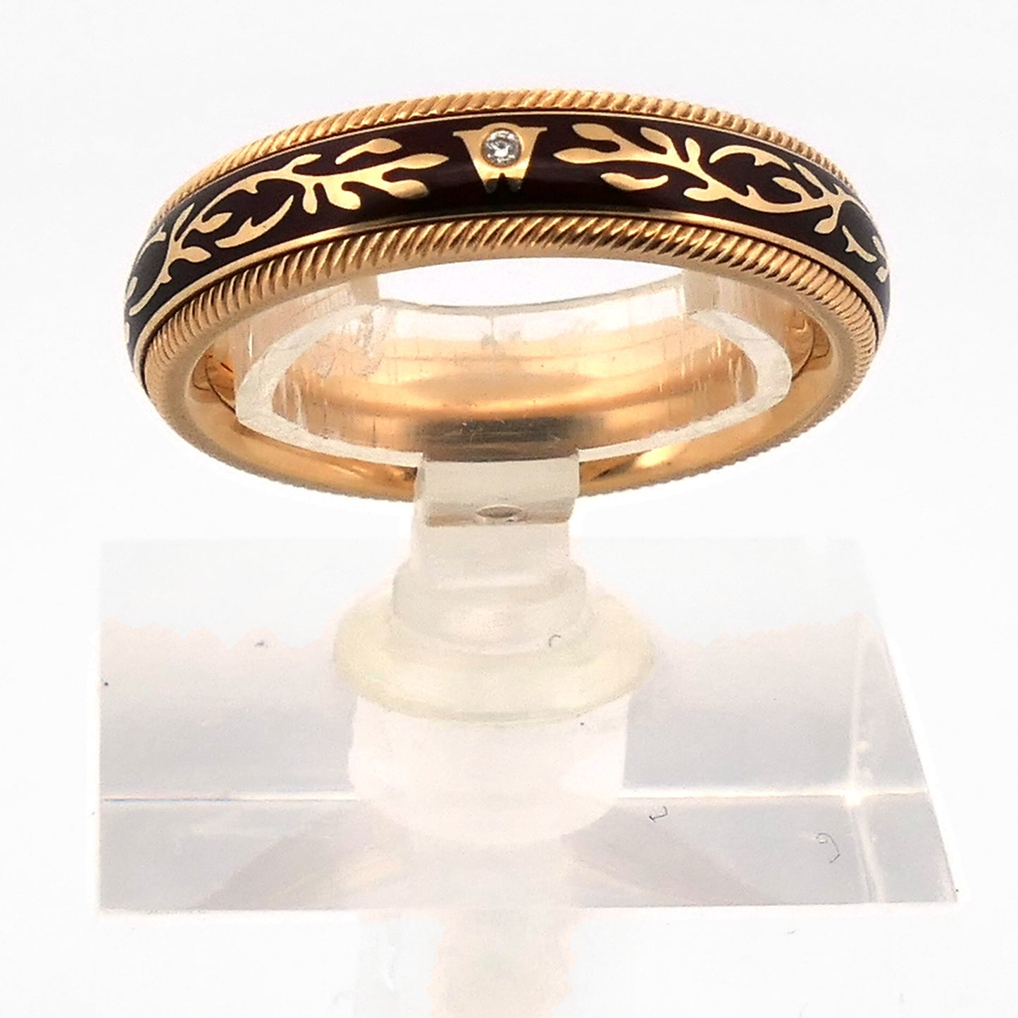 Wellendorff Ring Nougat Gelbgold 750 mit drehbarem Inlay, Größe 52, mit Papieren