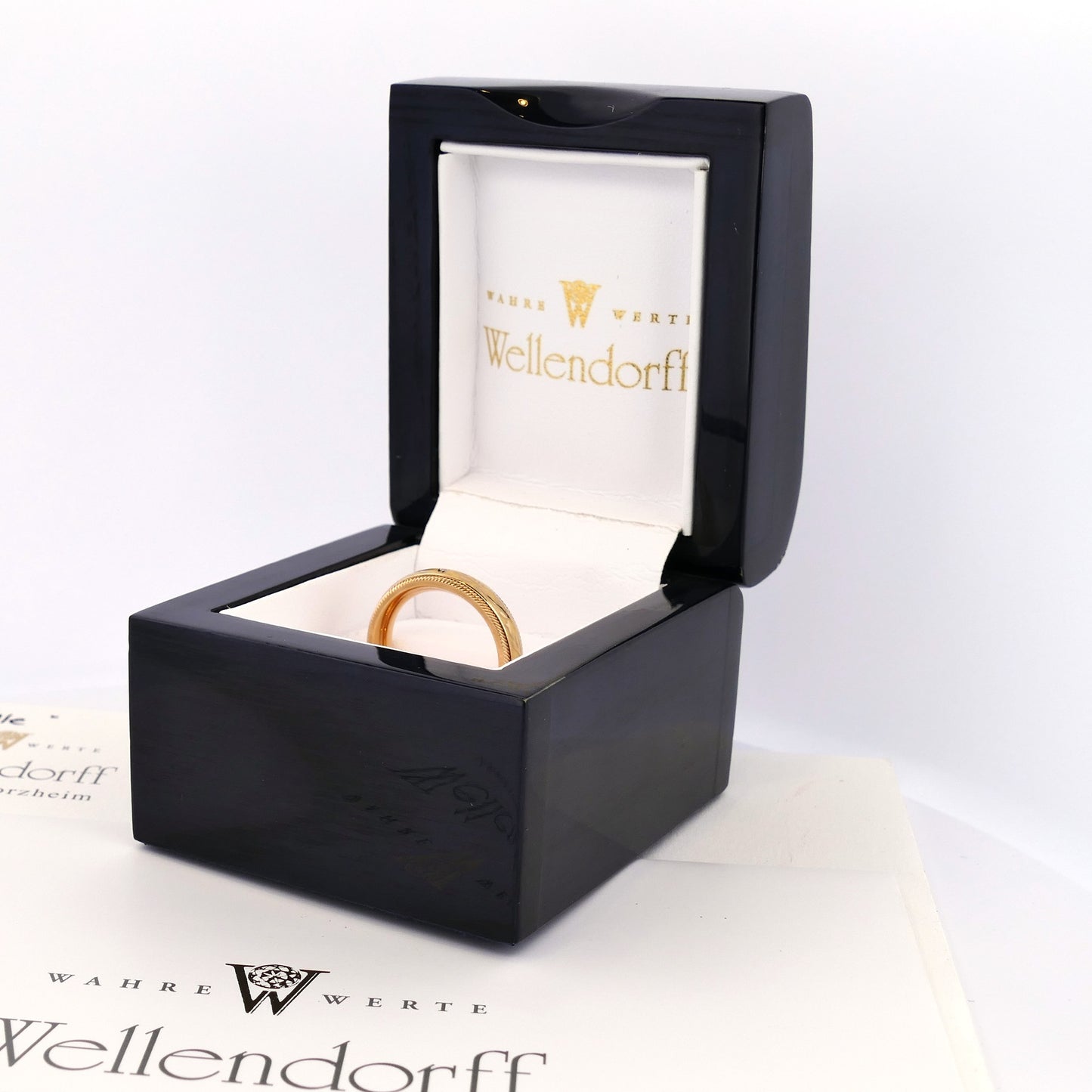 Wellendorff Ring Vanilla Gelbgold 750 mit Brillanten, Größe 52, Box und Papiere