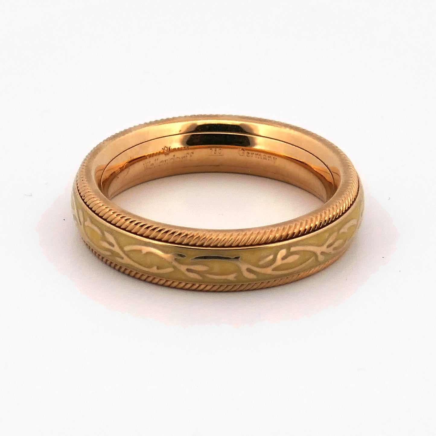 Wellendorff Ring Vanilla Gelbgold 750 in liegender Ansicht von oben