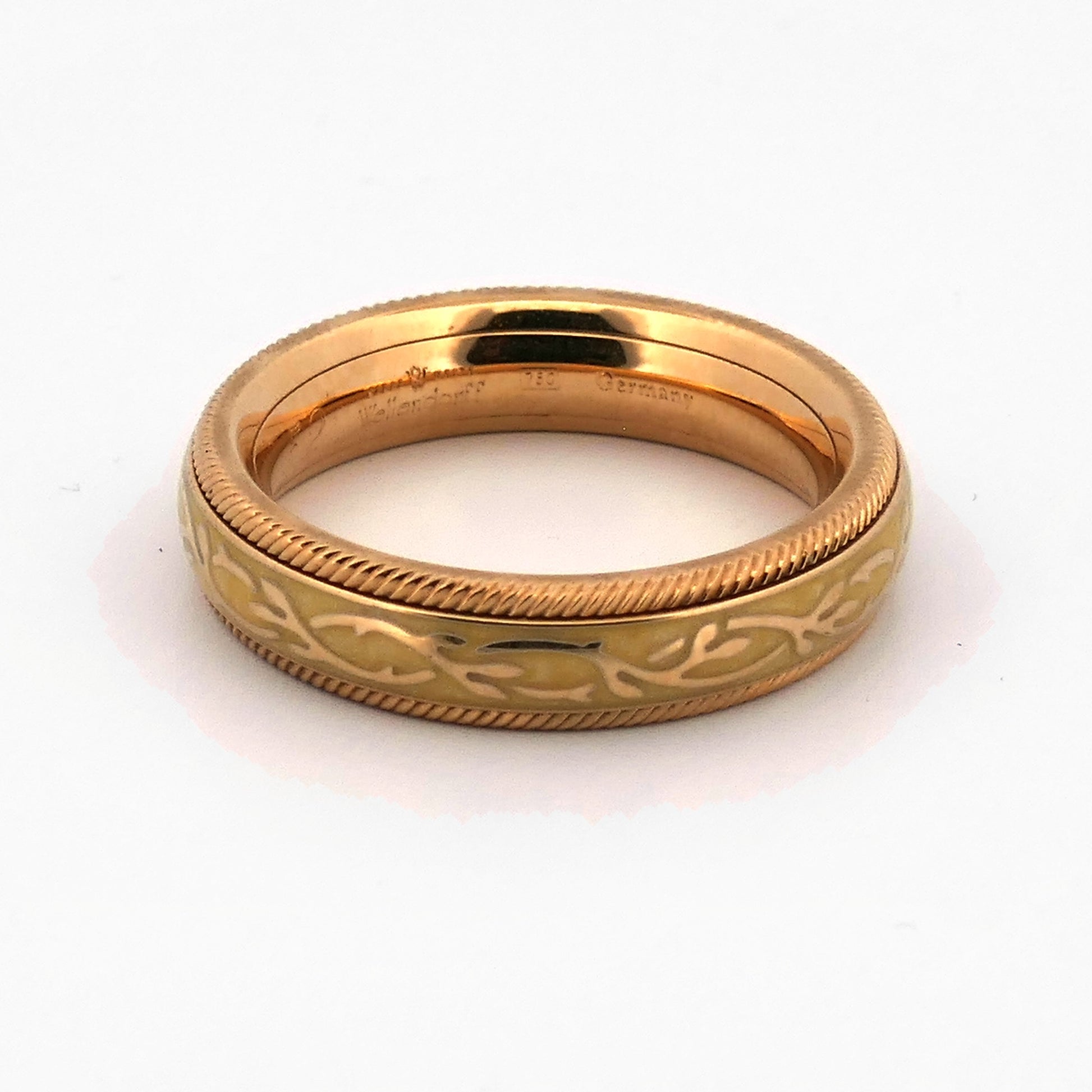Wellendorff Ring Vanilla Gelbgold 750 in liegender Ansicht von oben