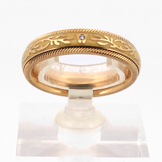 Wellendorff Ring Vanilla in Gelbgold 750 mit Brillanten, stehende Ansicht